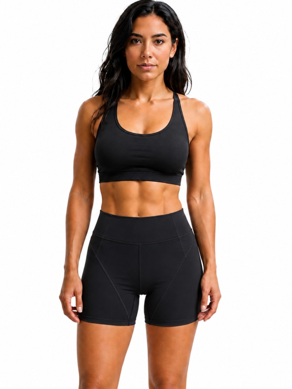 Fabletics Black High Rise Compression Bike Shorts Athletic S